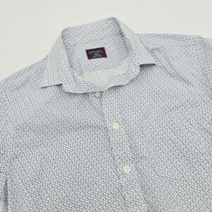 UNTUCKit Shirt Mens Small White Bicycle Print Slim Fit Short Sleeve Button-Up